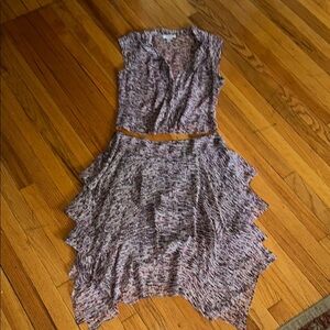 Calvin Klein Textured Knit Skirt in Purple and Black